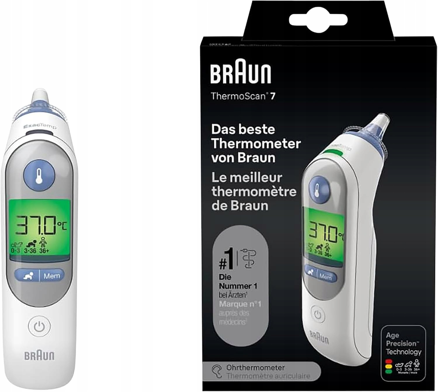 Braun Thermoscan 7 Infračervený Teplomer Do Ucha Age Precision Biely