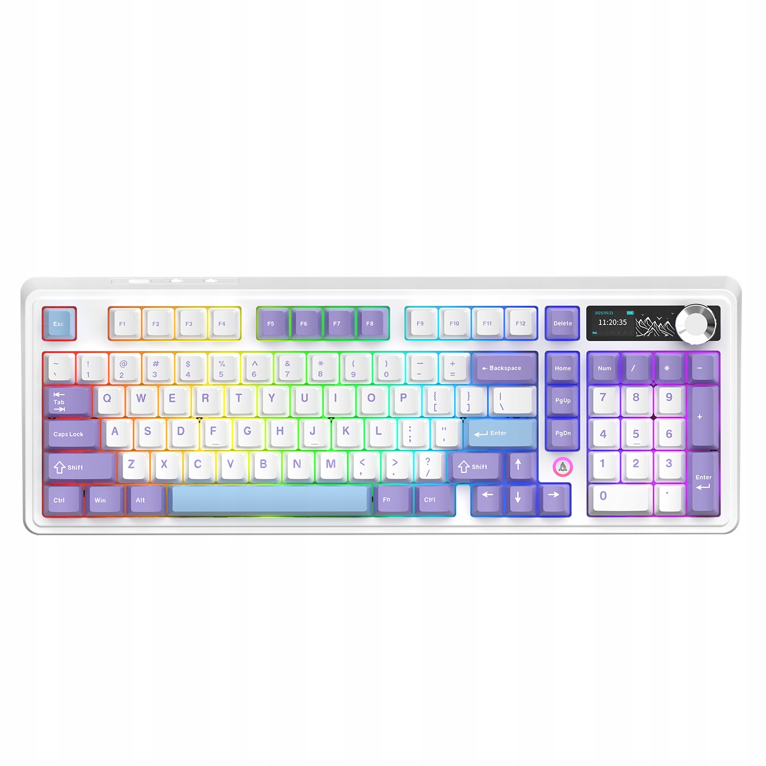 Herní mechanická klávesnice AK980 Gift Switch-V2 Rgb bílá