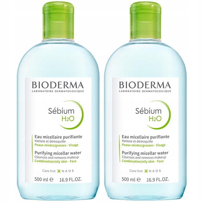 2x Bioderma Sebium H2O płyn micelarny do skóry tłustej i mieszanej 500 ml