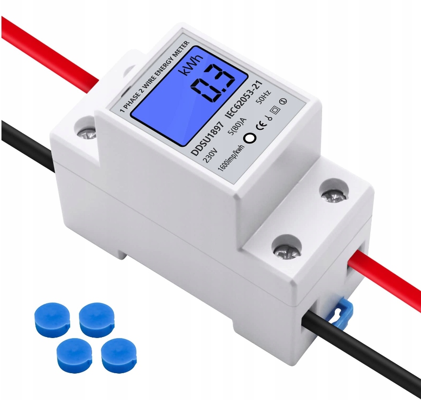 LICZNIK 1-FAZOWY 5-80A 220V/230V PODLICZNIK ENERGII PRĄD PL Prąd znamionowy 5 A