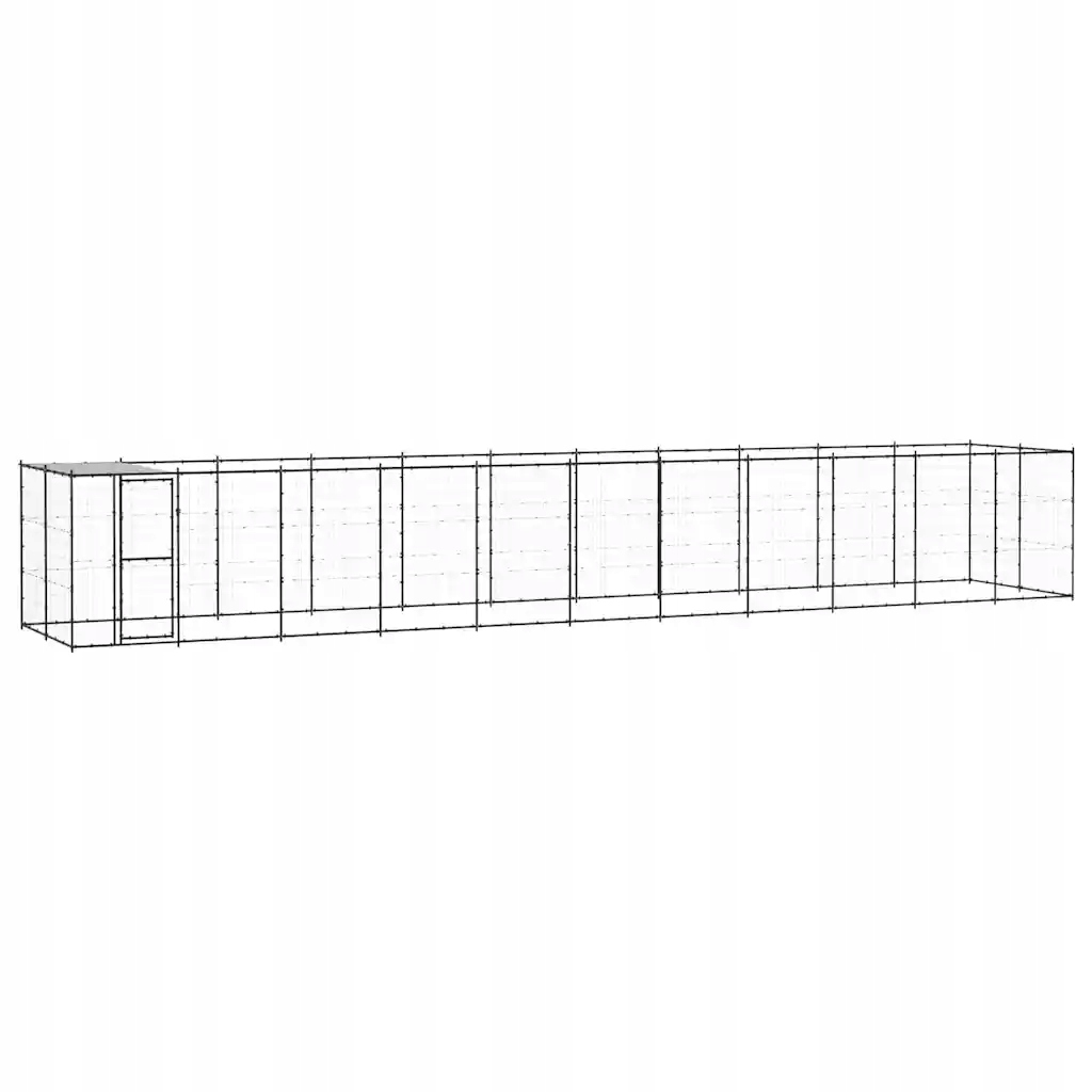 Levně Venkovní psí kotec se střechou ocel 26,62 m²