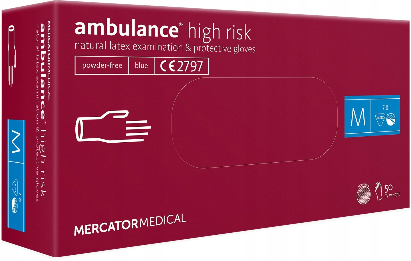 

Rękawice lateksowe rękawiczki Mercator High Risk M