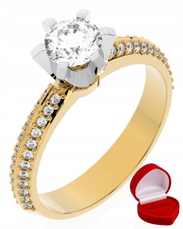 Zlatý Prstýnek 585 14k Safír 0,50 ct Krabička R22