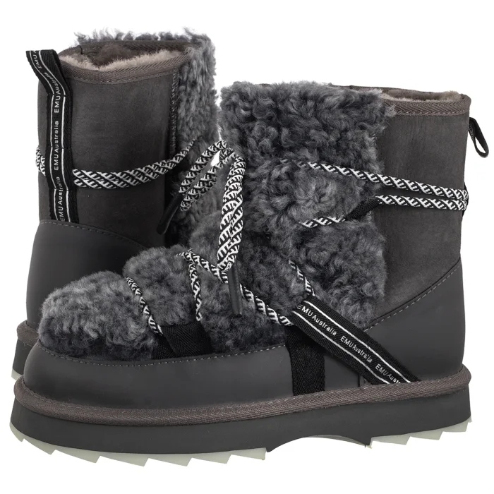 Dámské Kotníkové Boty na zimu Emu Blurred Teddy Charcoal W13196