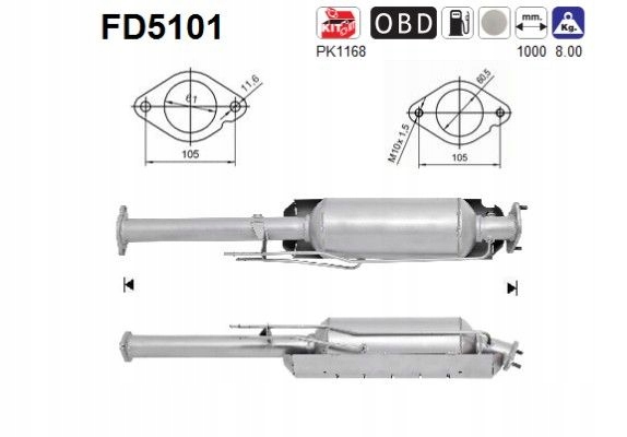 AS FD5101 фильтр твердых частиц, система выпускной