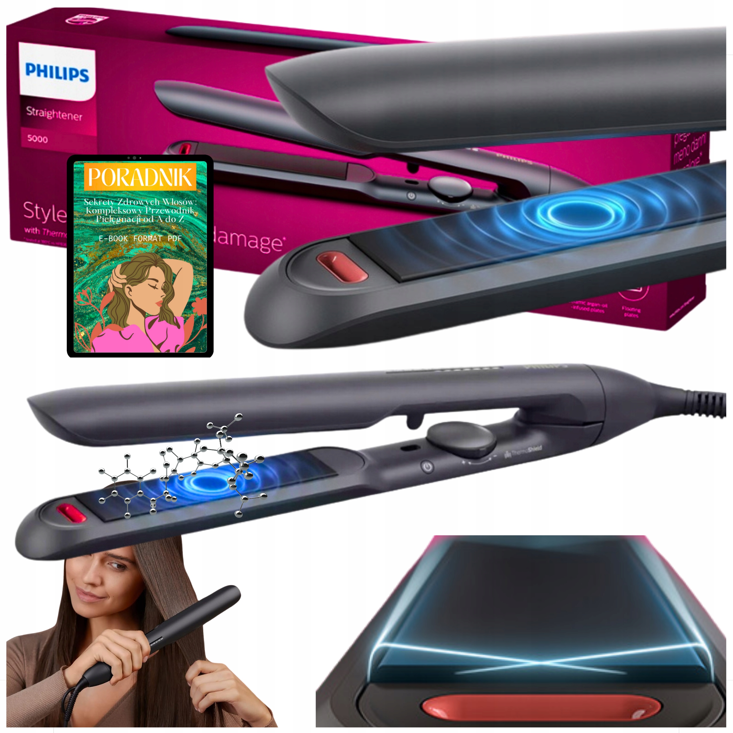 Ceramiczna Prostownica Do Włosów Philips Jonowa Jonizacja Szybka