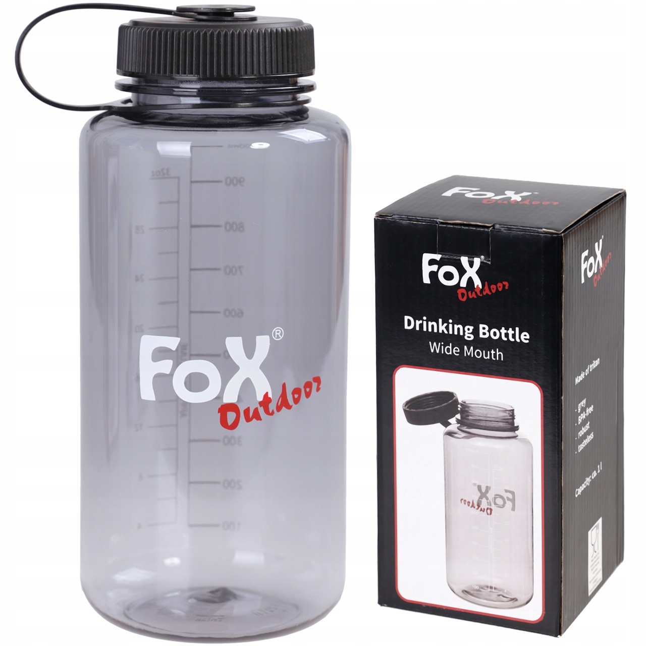 Butelka na wodę turystyczna Mfh Fox Outdoor Tritan 1L Bidon Bpa Free