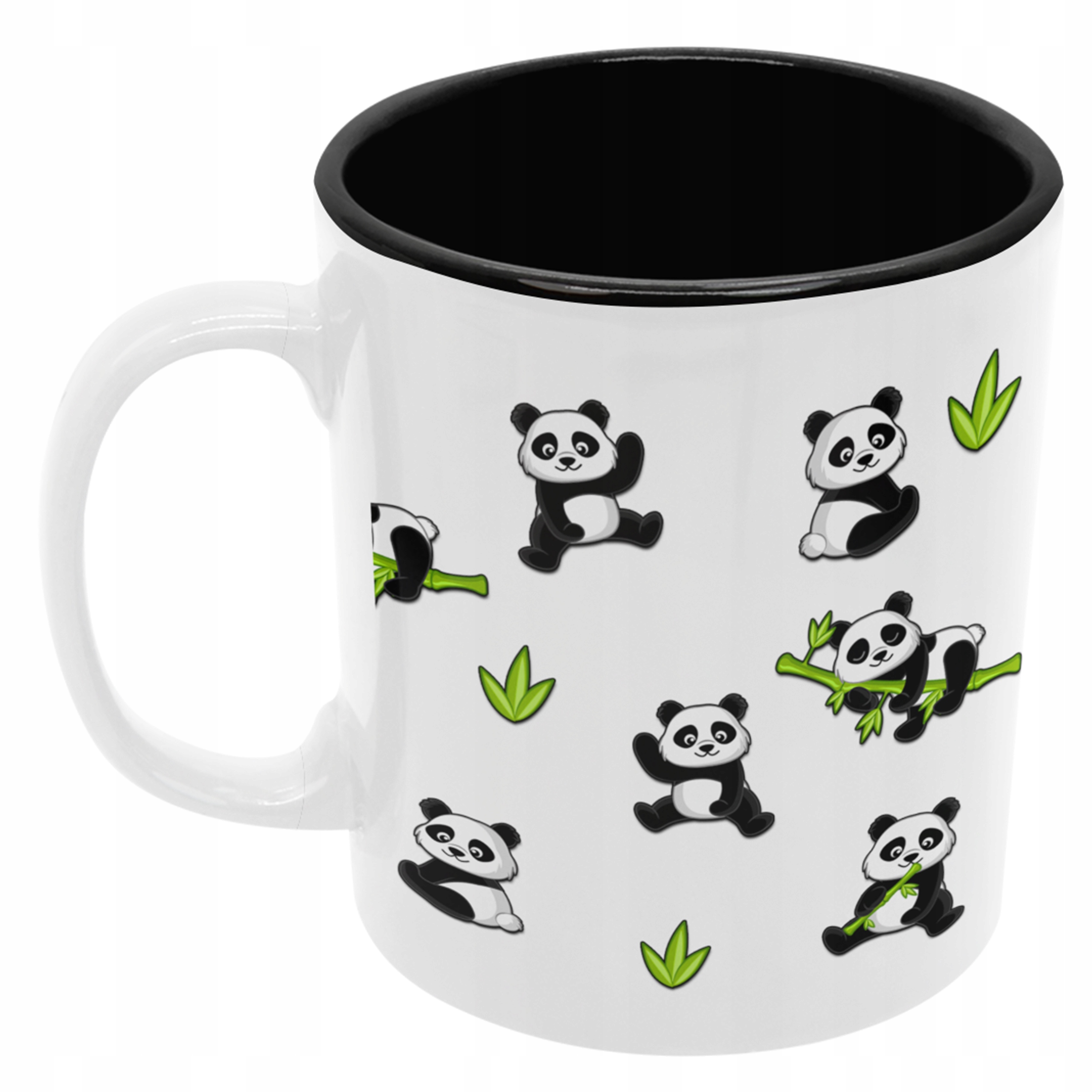 

Słodki kubek panda wzór czarny środek