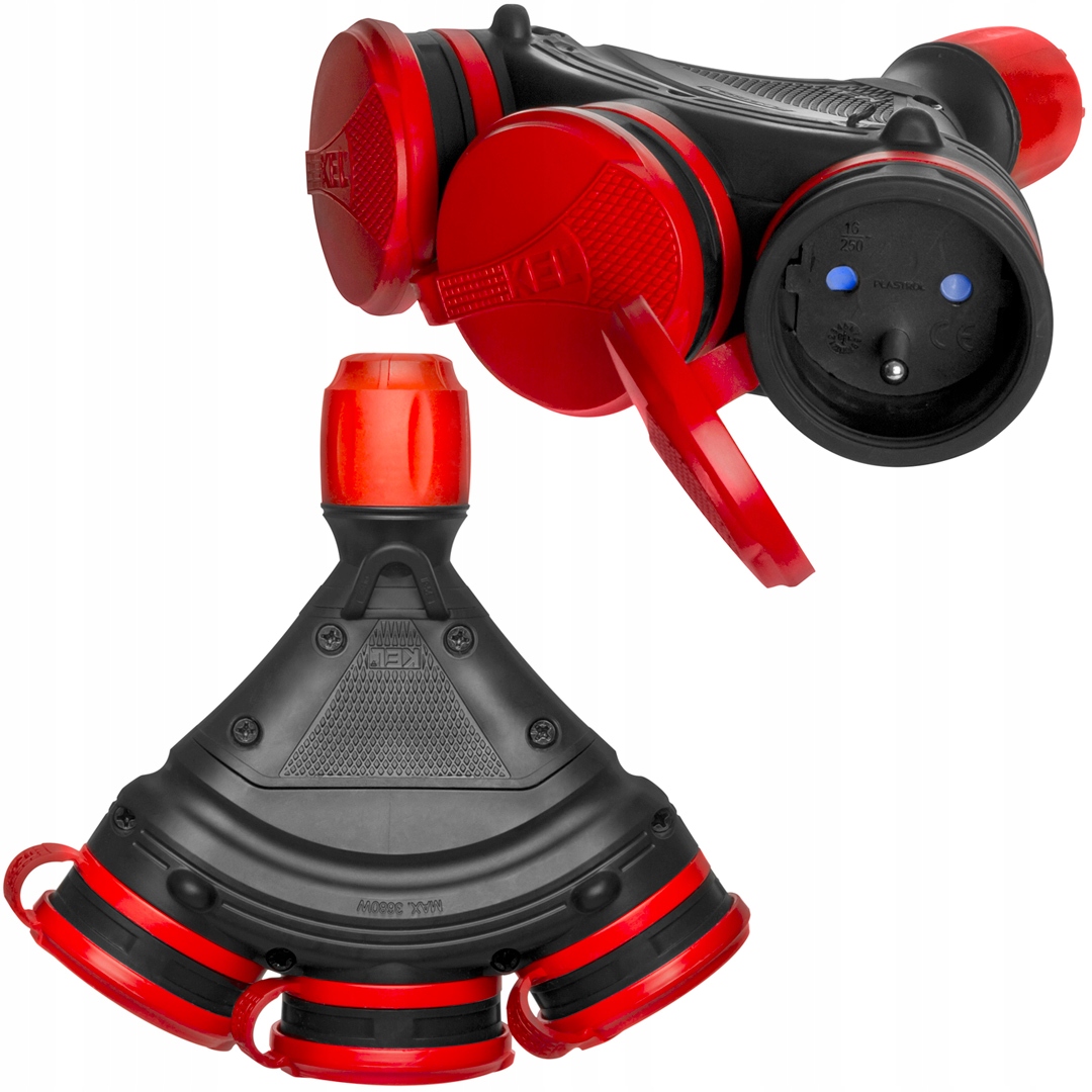 3x zásuvka s uzemněním IP54 16A 250V Plastrol