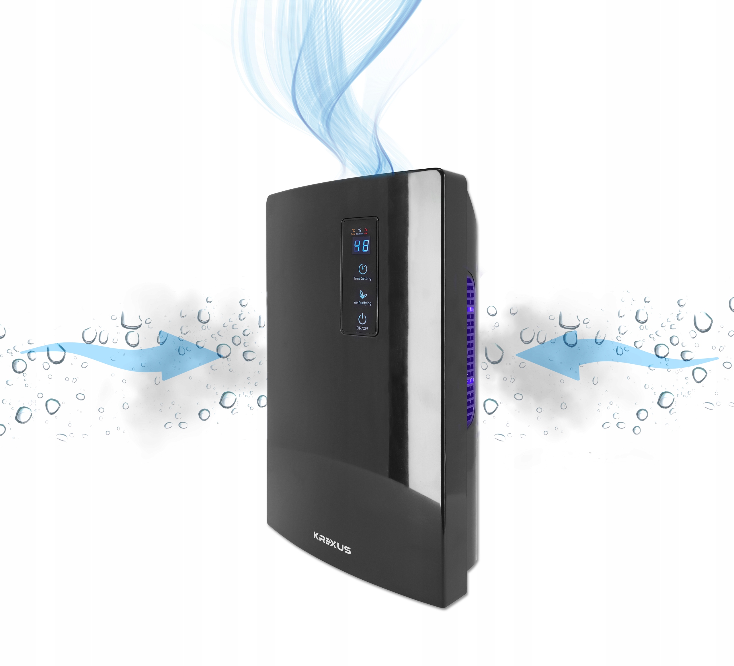 DUŻY OSUSZACZ OCZYSZCZACZ POWIETRZA POCHŁANIACZ WILGOCI 2200ml KREXUS Kolor dominujący czarny