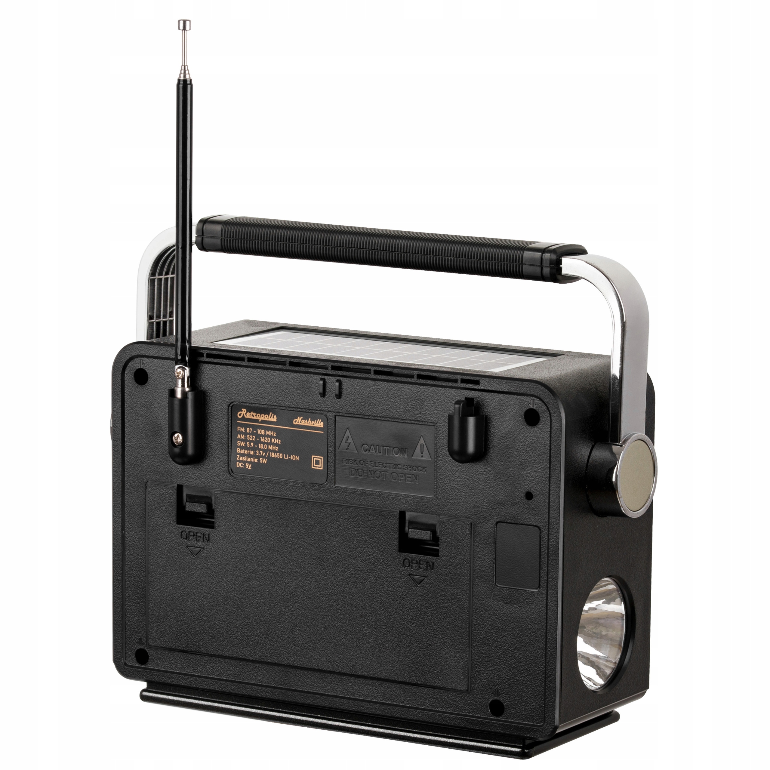 Stare Radio Retro Bluetooth 5 Powerbank 1200mAh USB microSD Latarka LED AUX Marka Retropolis