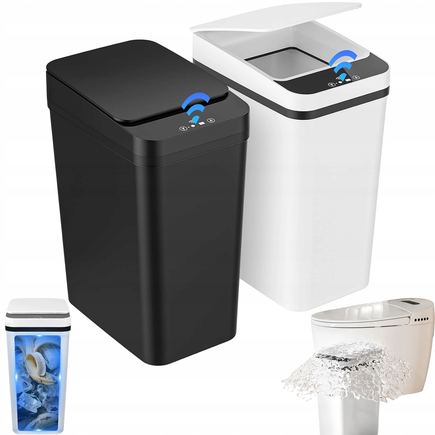 Levně Odpadkový Koš 12L 2 Ks Automatické Zavírání Po 5S Utěsnění Pachu