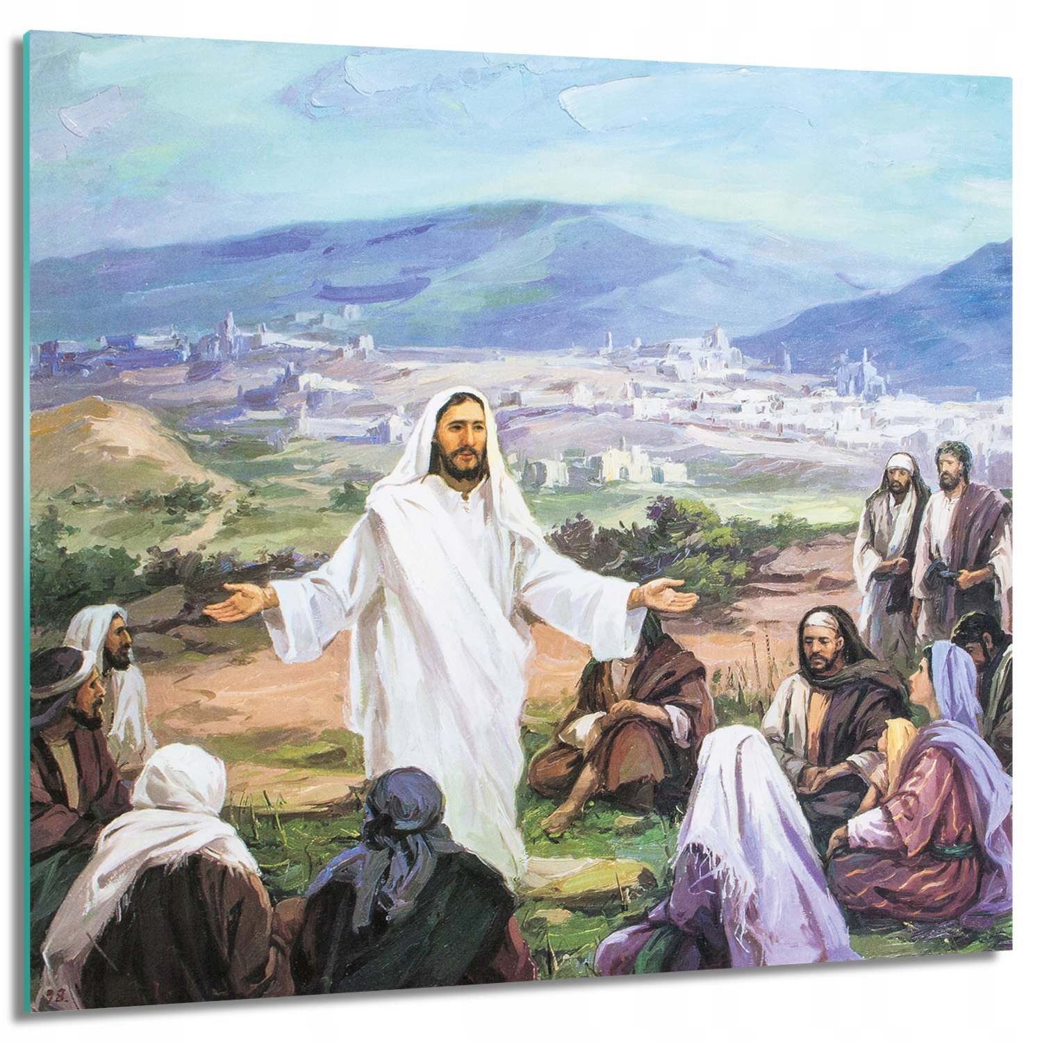 

Obraz na szkle do salonu Jezus kazanie tłum 60x60