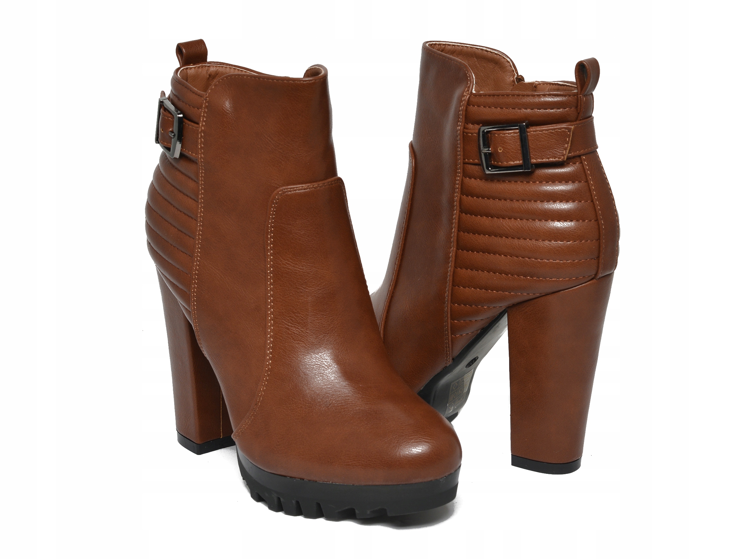 

Botki ekoskóra Camel na obcasie /A676-4/