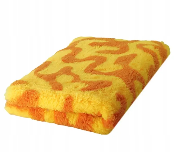 Legowisko antypoślizgowe dla psa Dry Bed 28mm Buba zawijasy żółty-pomarańcz