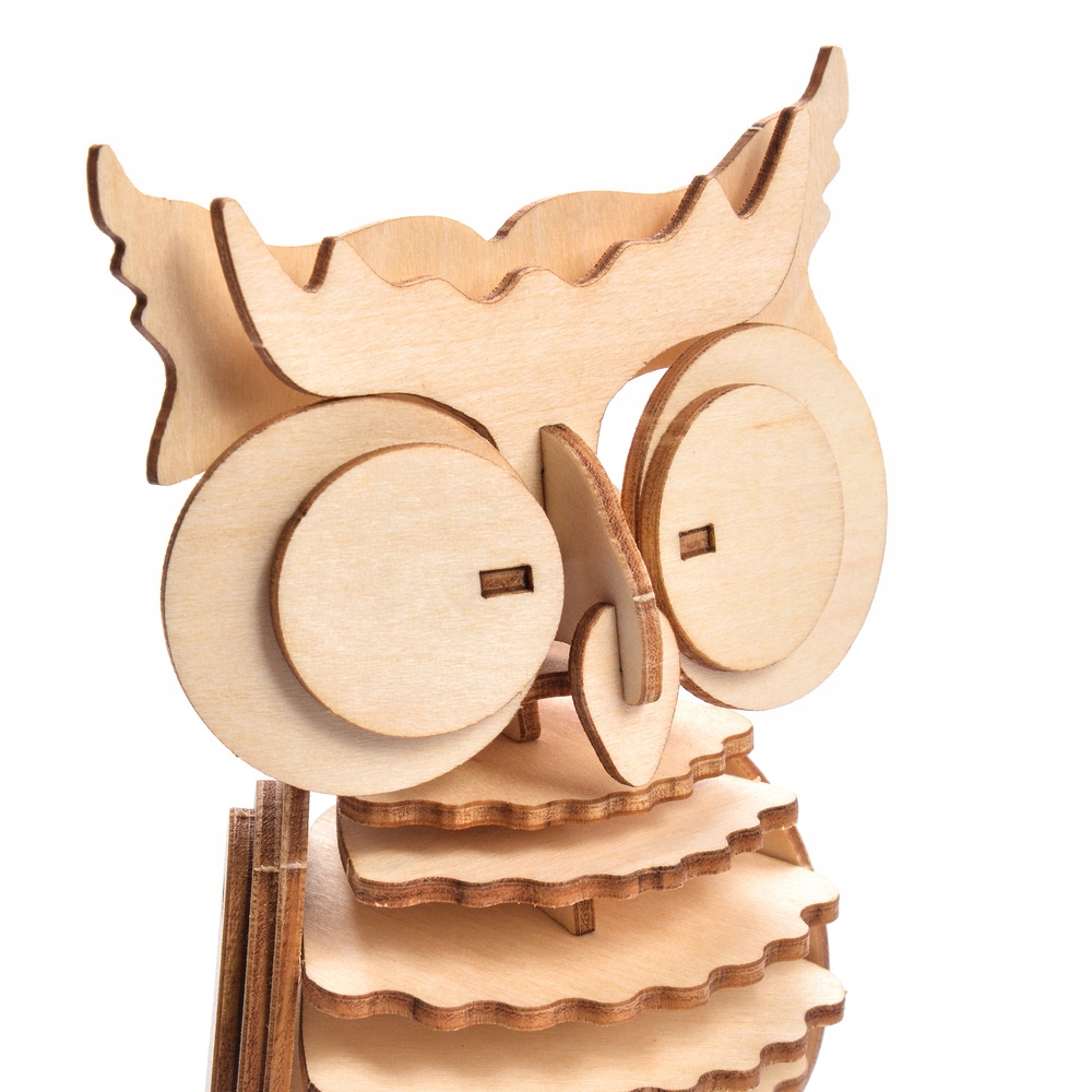 

Drewniane Puzzle 3D Little Story Model Sowa Diy