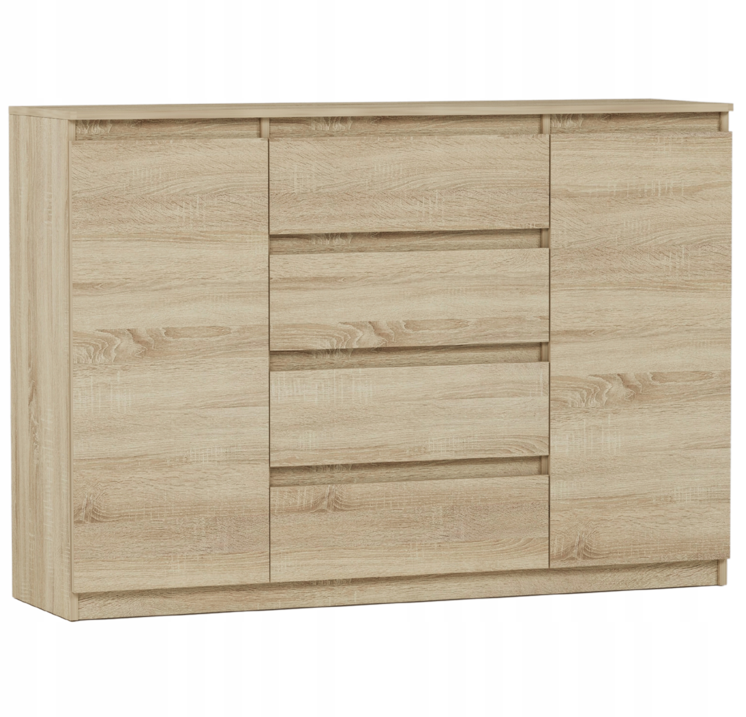 Модный КОМОД 140 ШКАФ 4 ЯЩИКА 2 ПОЛКИ Сонома