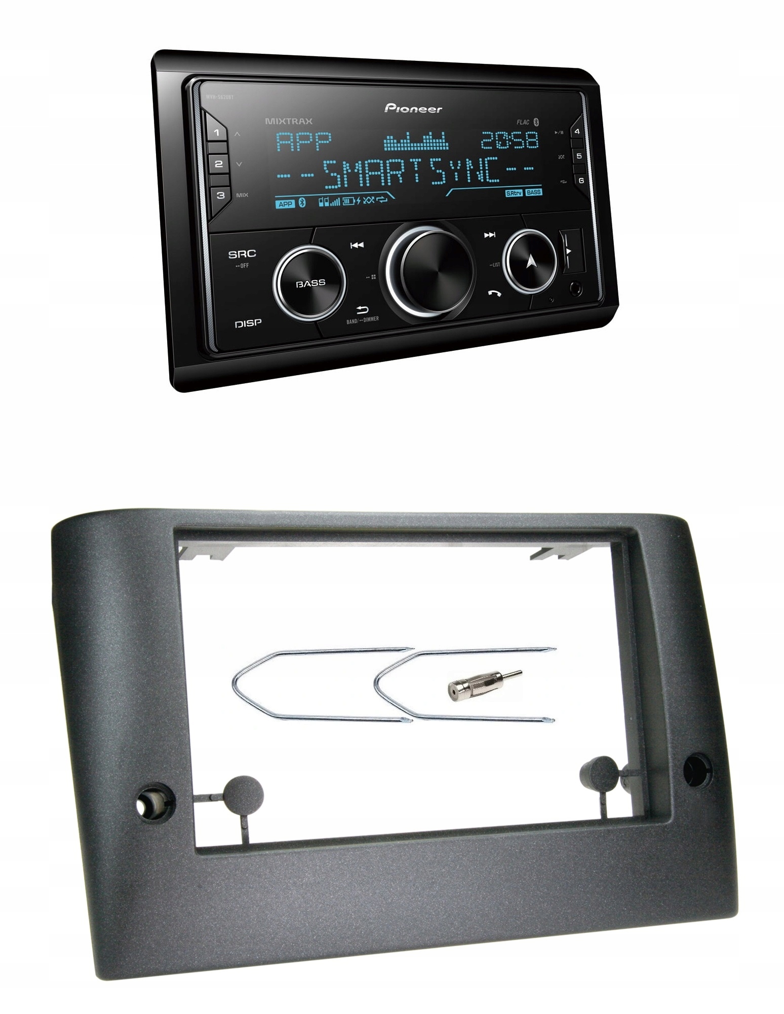 2DIN Usb Aux Bt autorádio Fiat Stilo (192) Pioneer MVH-S620BT