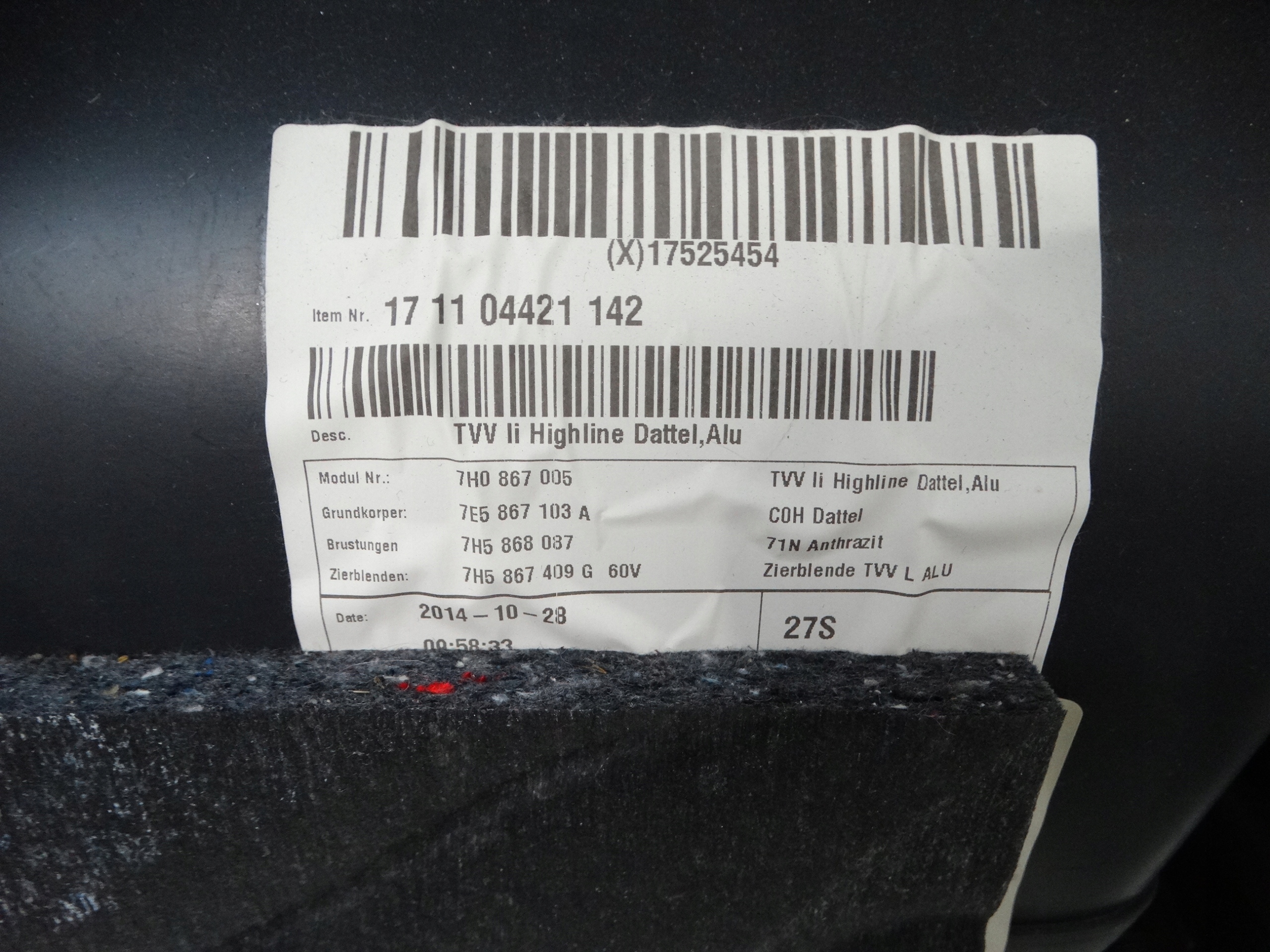 side door left front VOLKSWAGEN T5 LIFT MULTIVAN 7H5867103C