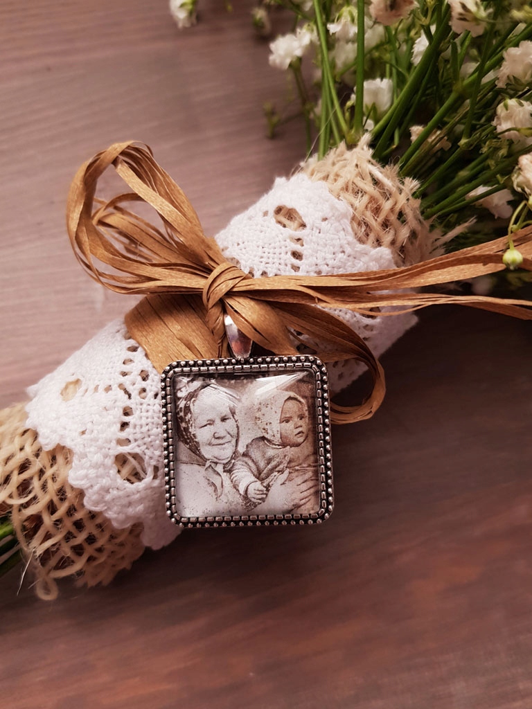 Zawieszka ze Zdjęciem Bukiet Ślubny Brelok Ślub Cechy brak