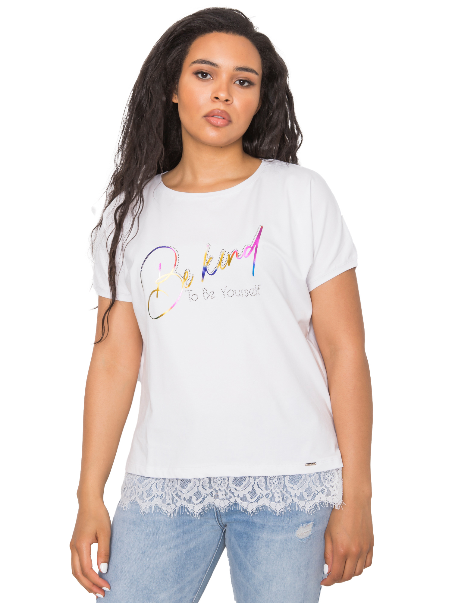 

Stylowa Bluzka kobieca Z Koronką plus size