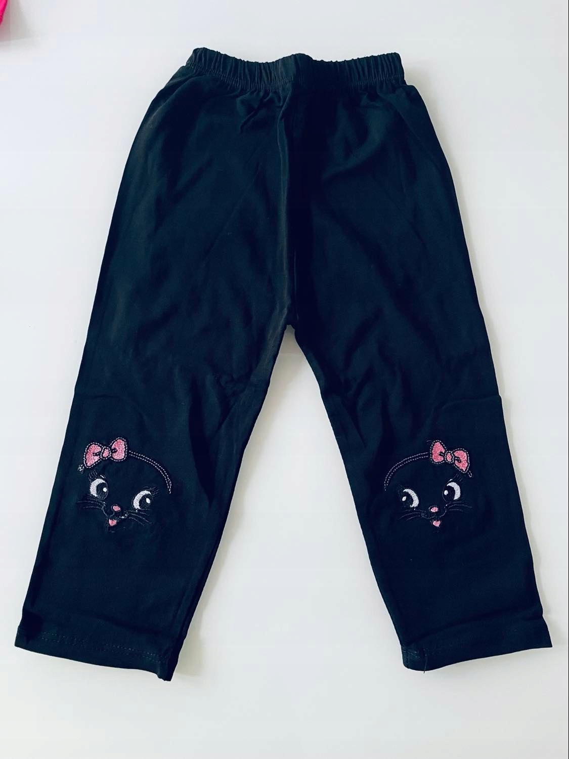 DZIEWCZĘCE LEGGINSY 3/4 CZARNE 128