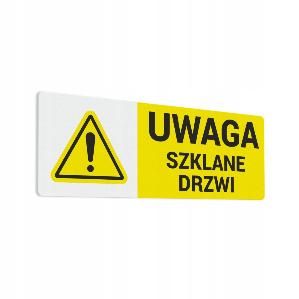 

Naklejka Uwaga Szklane Drzwi 10x27,5