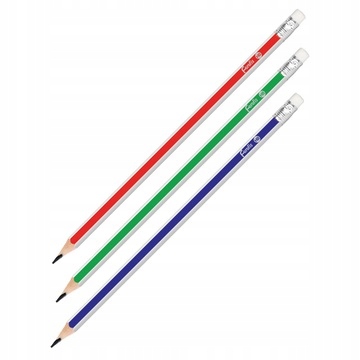 OŁÓWEK HB HEXAGON z gumką FOROFIS ZIELONY Twardość HB