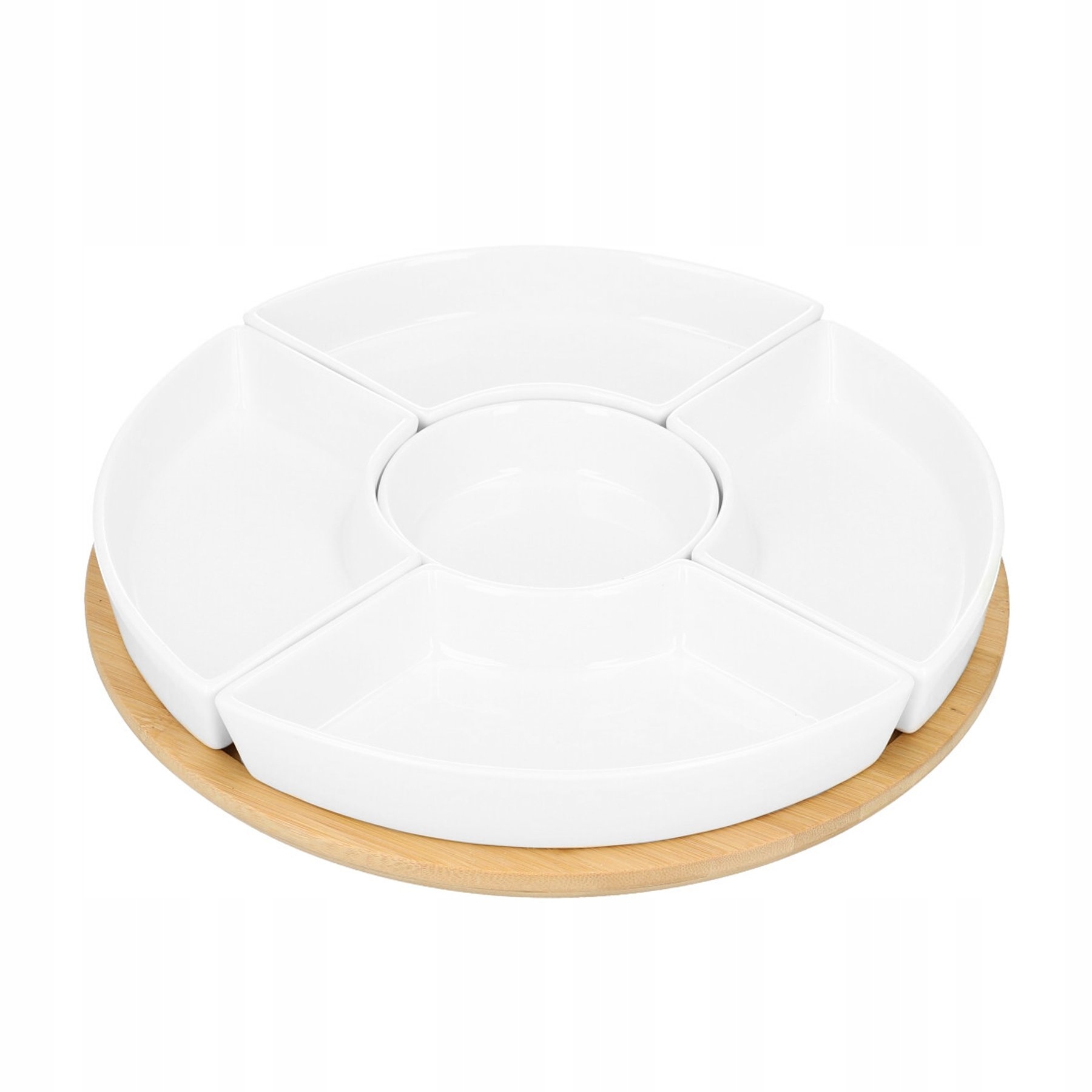 Miska Fincan s bílými miskami a otočným podnosem 30 cm Homla