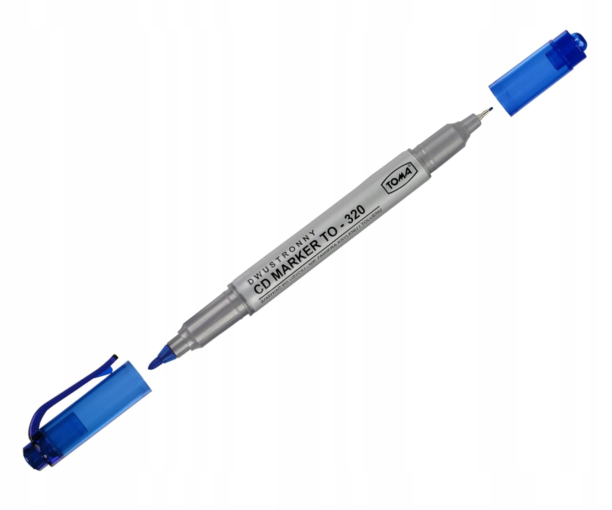 

Pisak dwustronny marker do CD niebieski Toma TO320