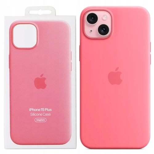 Pouzdro Zadní Kryt Apple Iphone 15 Plus Silicone Case Magsafe Pink Originální