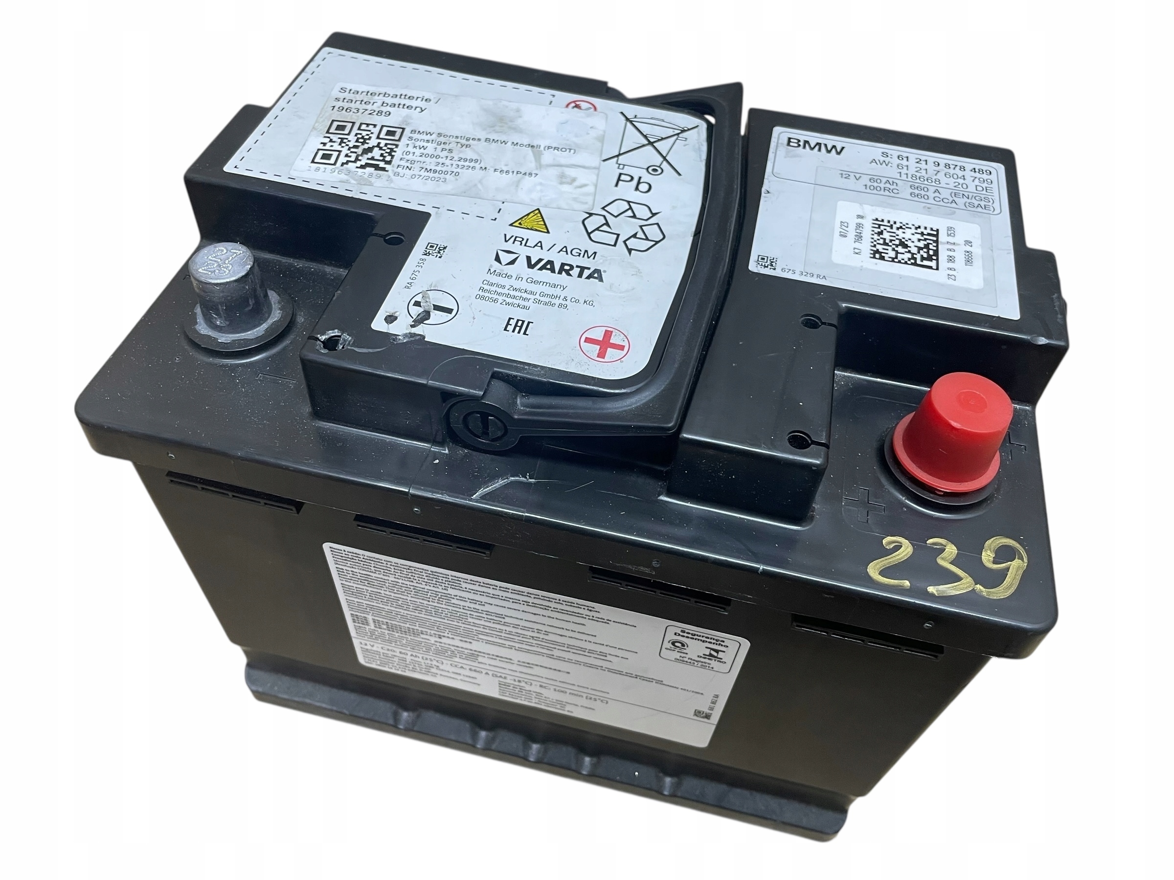 AKUMULATOR AGM START-STOP 12V 60AH 660AH BMW 2023R Original