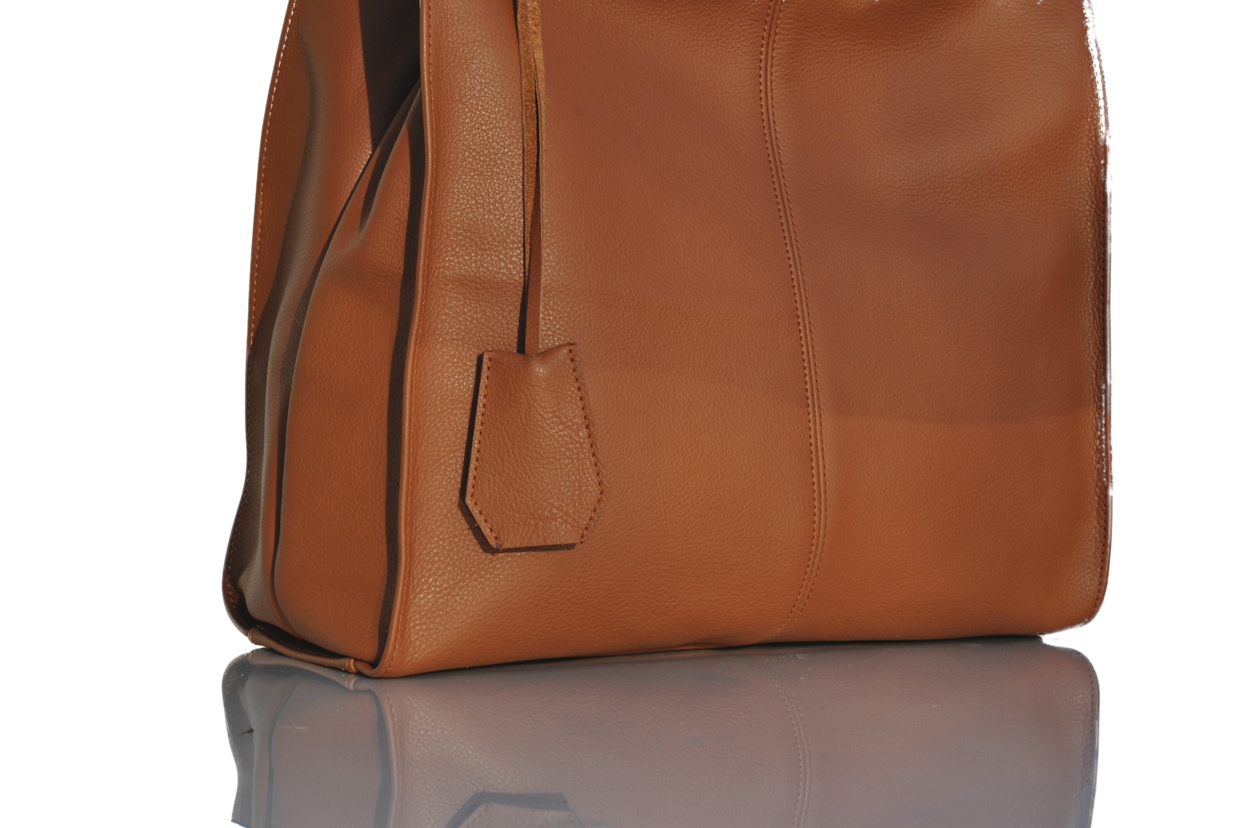 WŁOSKA TOREBKA SHOPPER SKÓRZANA NA RAMIĘ A4 RUDA Płeć kobieta