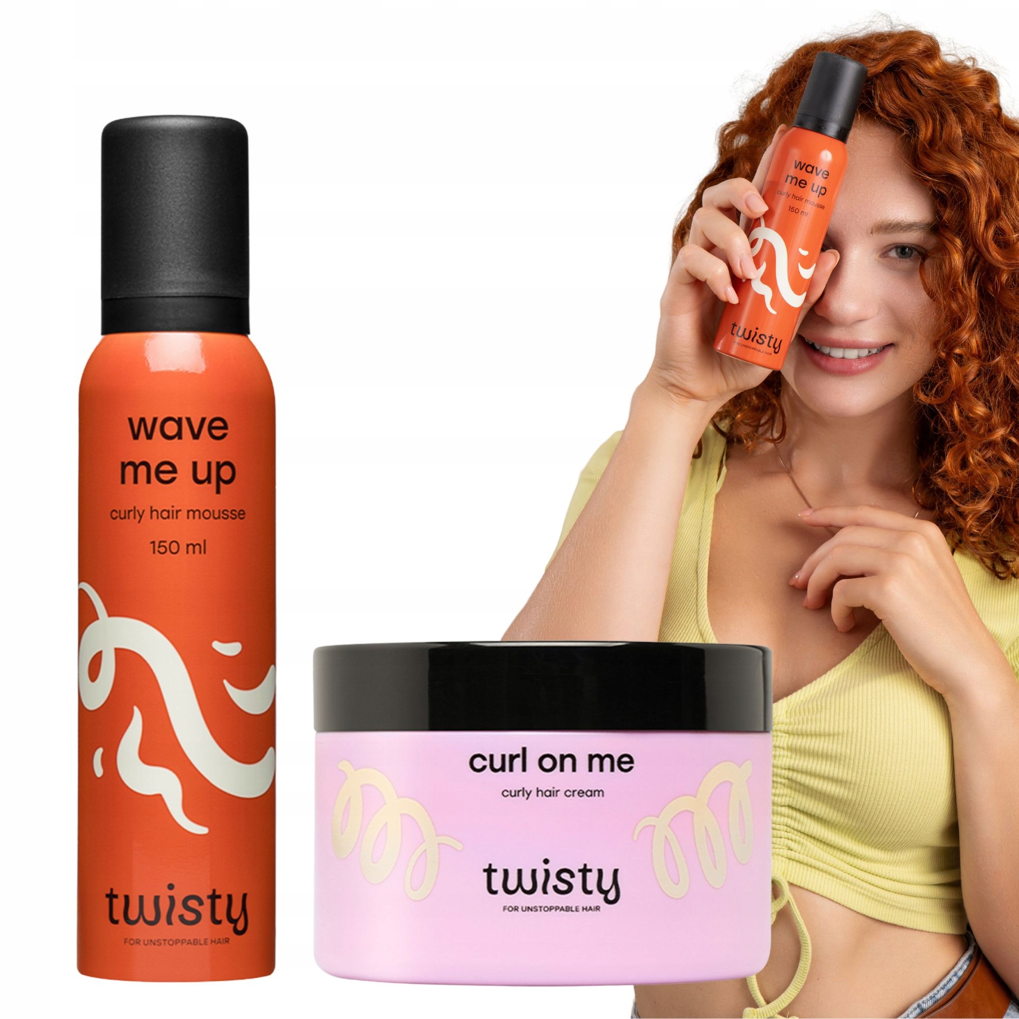 Sada Twisty krém na kadeře Pěna extrahující kroucení Vlnité Vlasy vegan