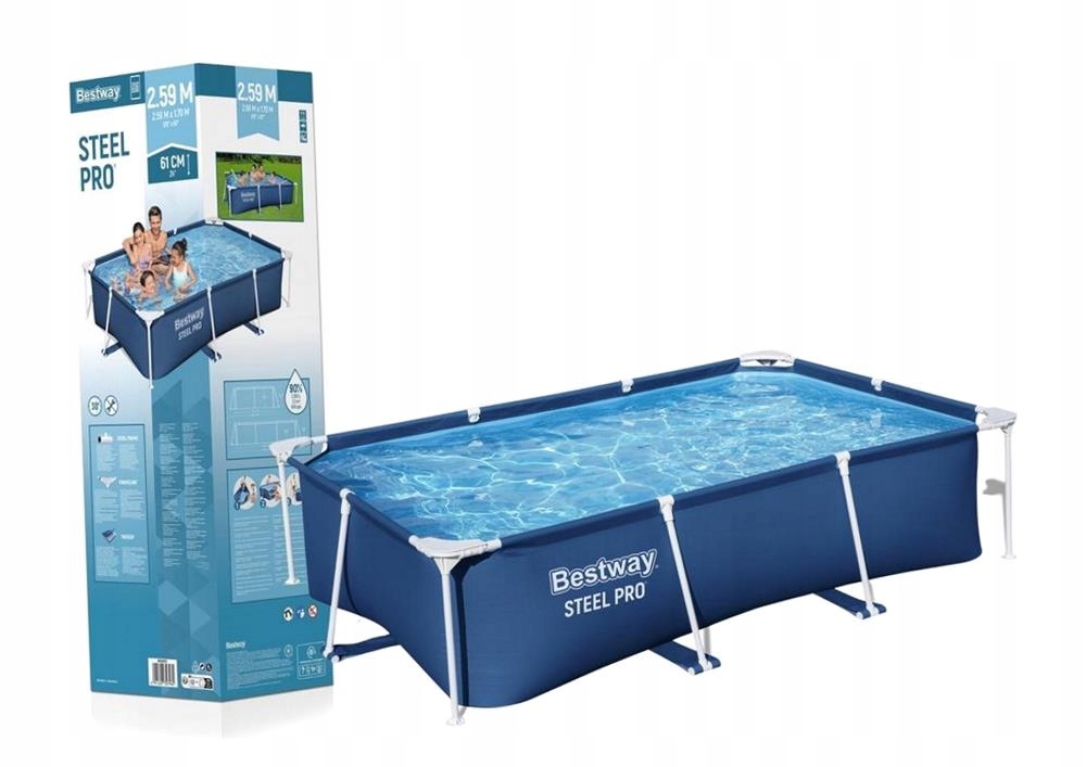 Roštový Záhradný Bazén 259X170X61 CM