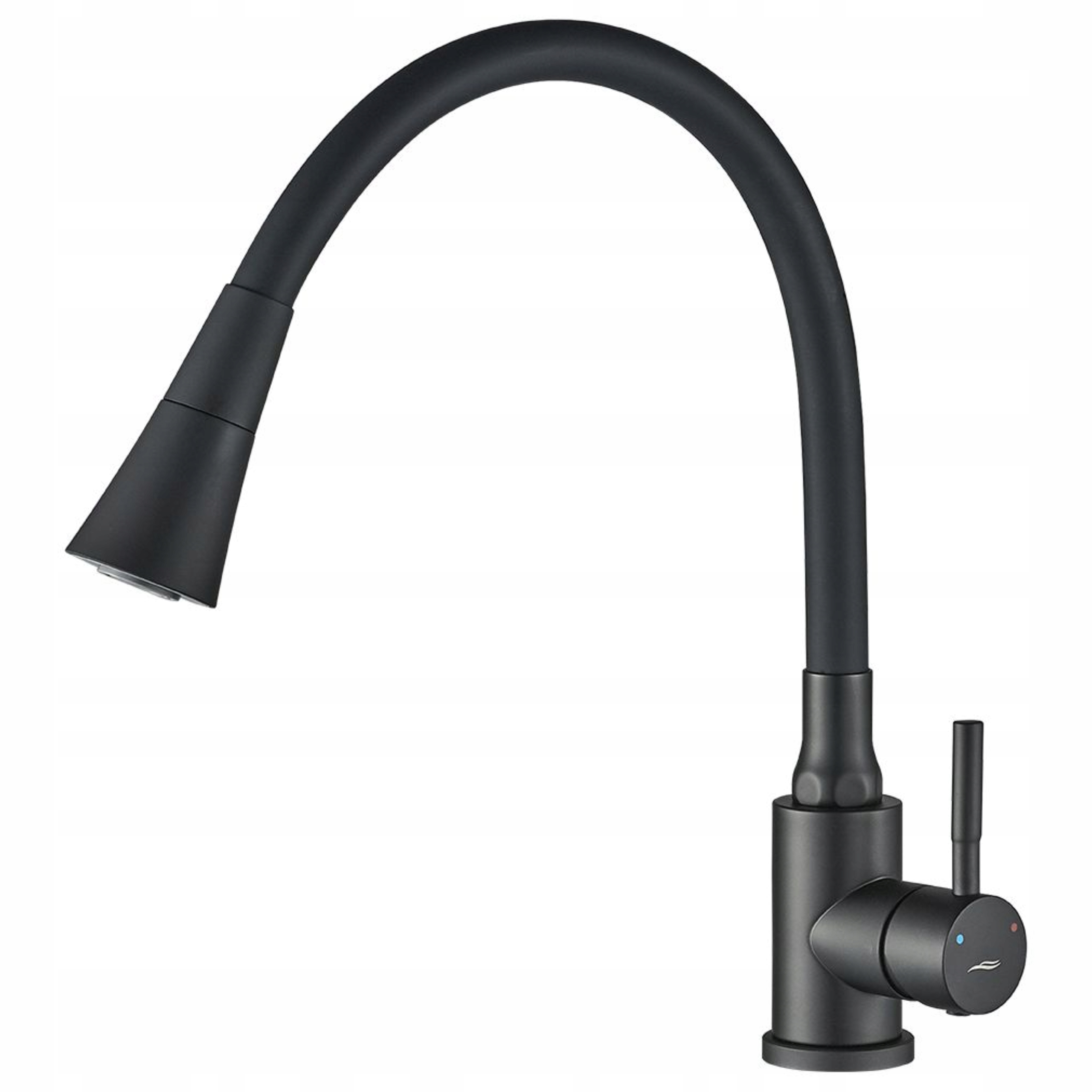 Kuchyňská stojánková baterie Selva Černá Kohoutek dvoufunkční flexibilní ramínko