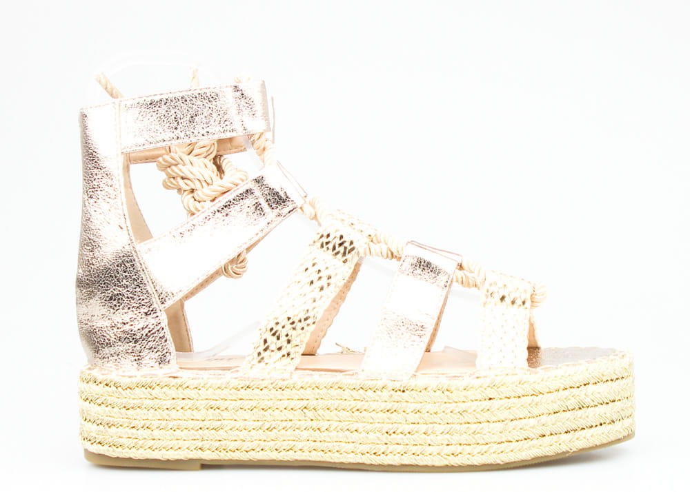 

Złote Sandały Gladiatorki Wiązane Lekkie 38