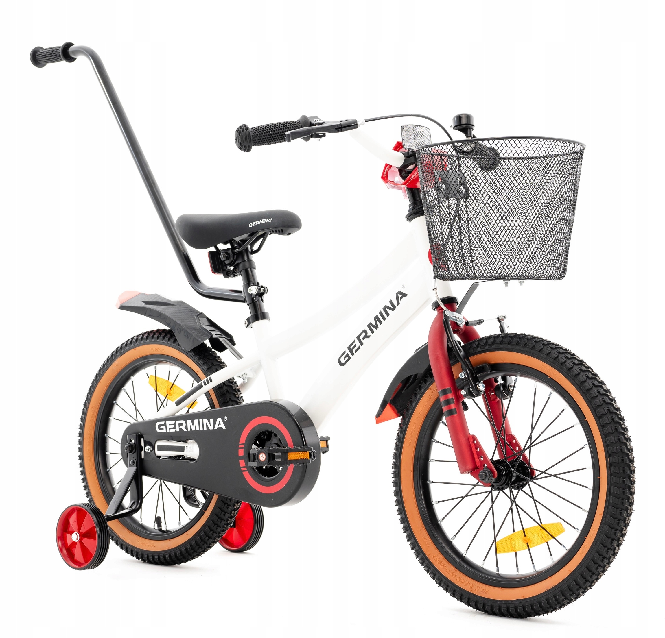 Rowerek dziecięcy 16 cali Germina Bmx Kółka Boczne Prowadnik