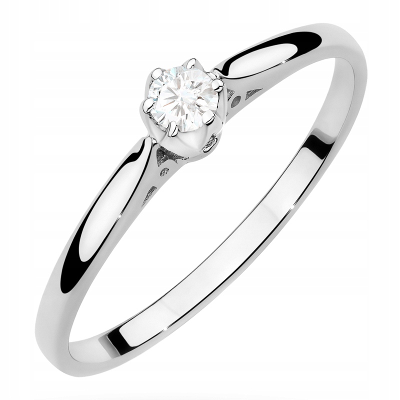 Minimalistický Zlatý Prstýnek pr. 585 s briliantem 0,10ct 14k