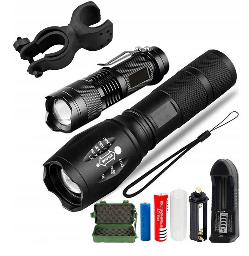 

2x Latarka akumulatorowa Led XM-L T6 i Q5 Zoom