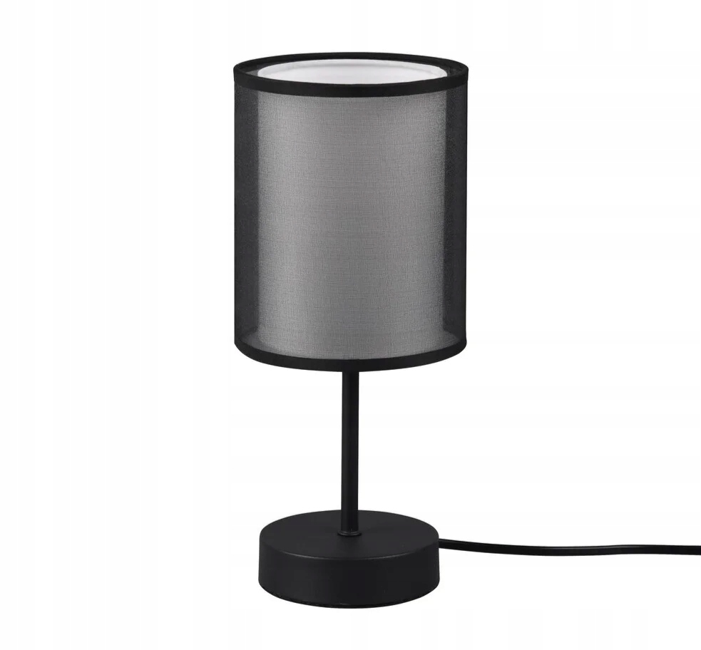 Loftová stolní lampa s černým stínidlem z bílé a černé tkaniny 12 cm Trio