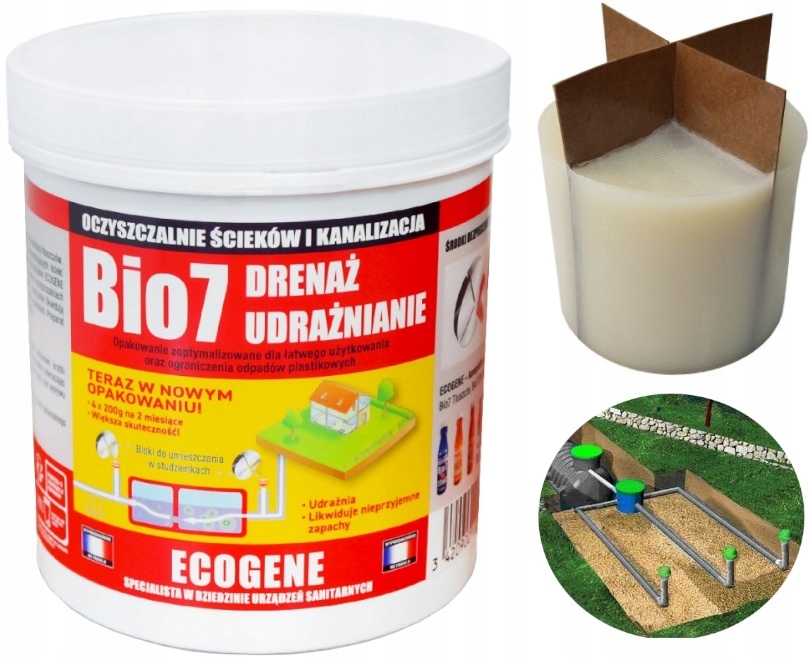 BIO7 Drenaż Udrażnianie Niedrożny Drenaż Bio 7 Ochrona Drenażu Odtłuszcza