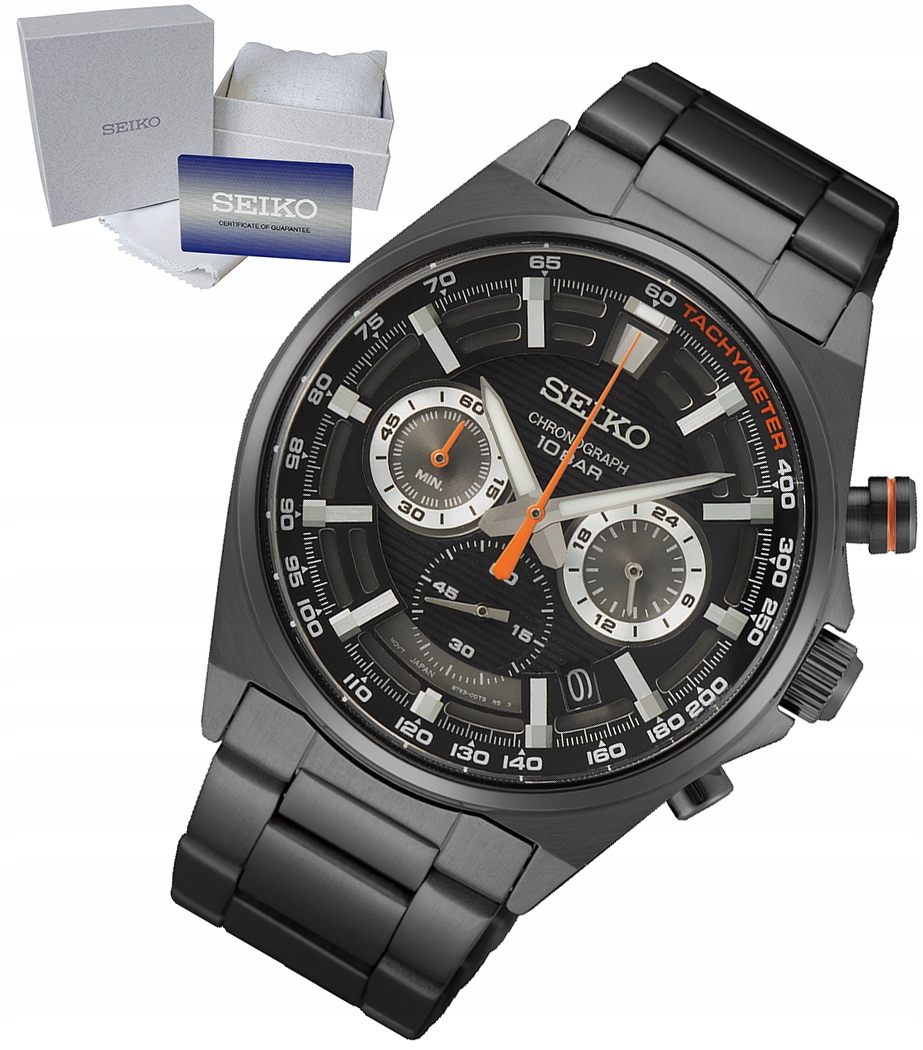 Pánské Hodinky Seiko Sportovní Chronograf 10 Bar Krabička