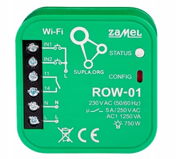 

Sterownik 1-kanał dopuszkowy WiFi ROW-01 Zamel