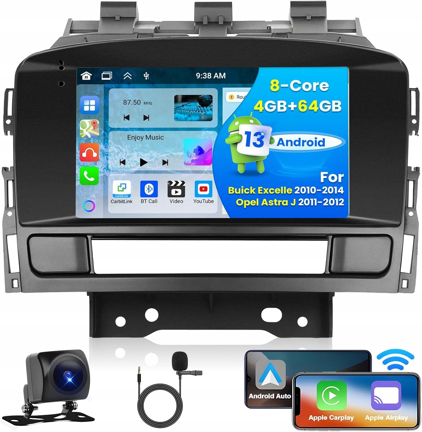 Android 13 rádio pro Opel Astra J (2011-2012) – 4/64 Gb CarPlay Dsp