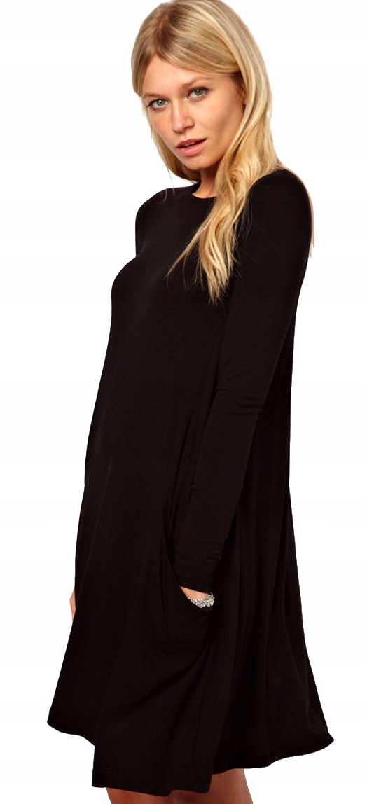 

Mikos luźna Sukienka Tunika z kieszeniami 182