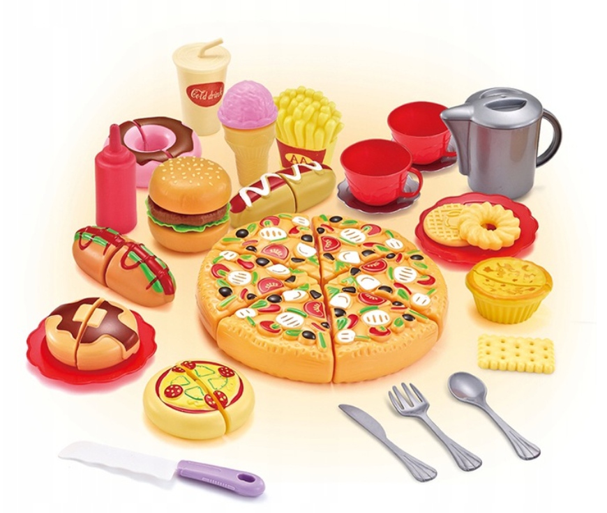 

Zabawkowe Jedzenie Fast Food Frytki Burger Pizza