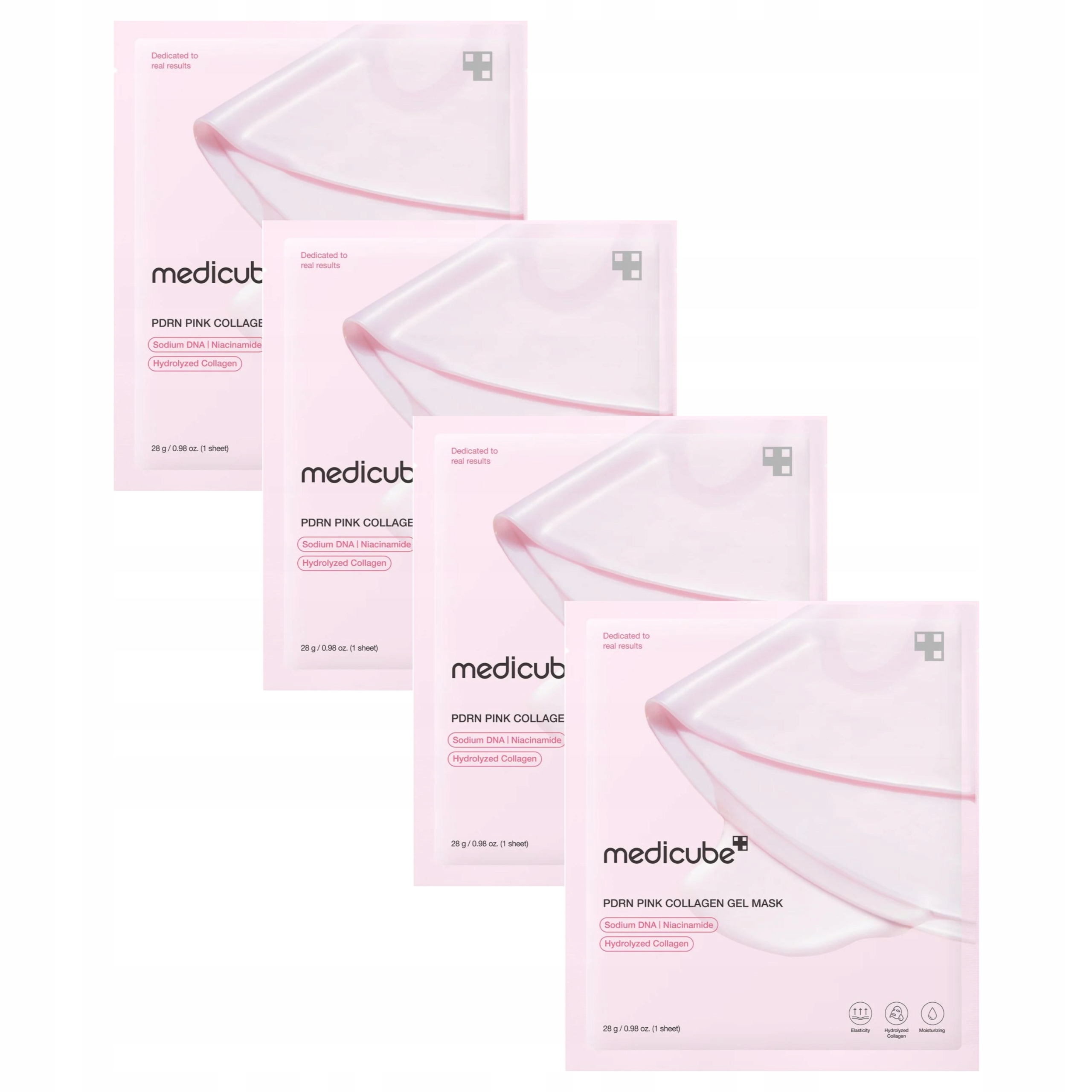 Medicube Pdrn Pink Collagen Gel Mask 4 x 28 g – kolagenová pleťová maska