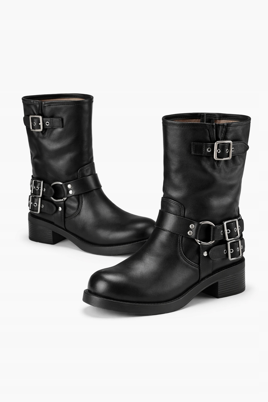 Černé Kotníkové Boty Ze Syntetické Kůže S Přezkami 37 A 1 G