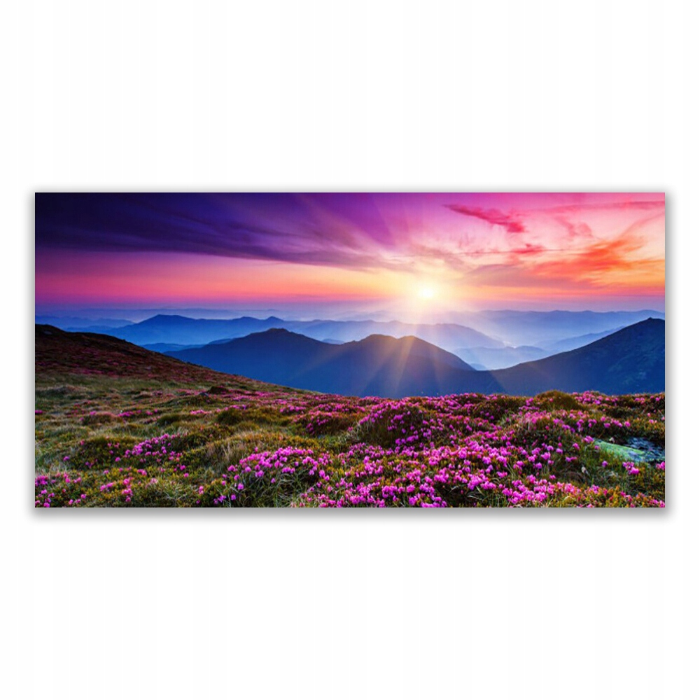 

Fotoobraz akryl 120x60 Góra Łąka Słońce Krajobraz